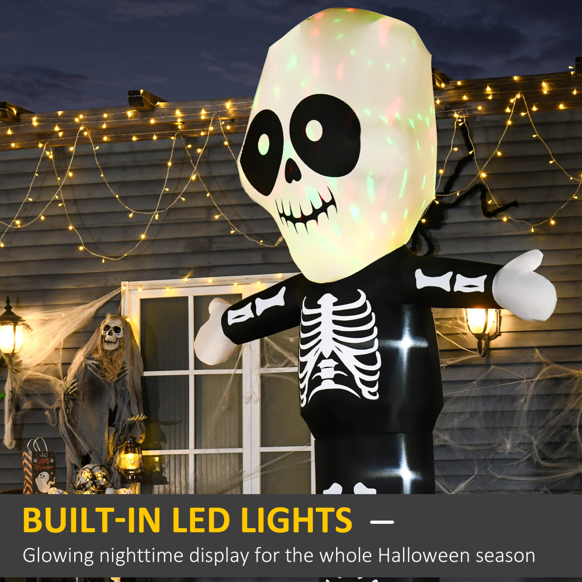 3m LED Halloween Inflatable Skeleton Ghost – Outdoor Decoration 3m LED Halloween Inflatable Skeleton Ghost – Outdoor Decoration - Image 4
