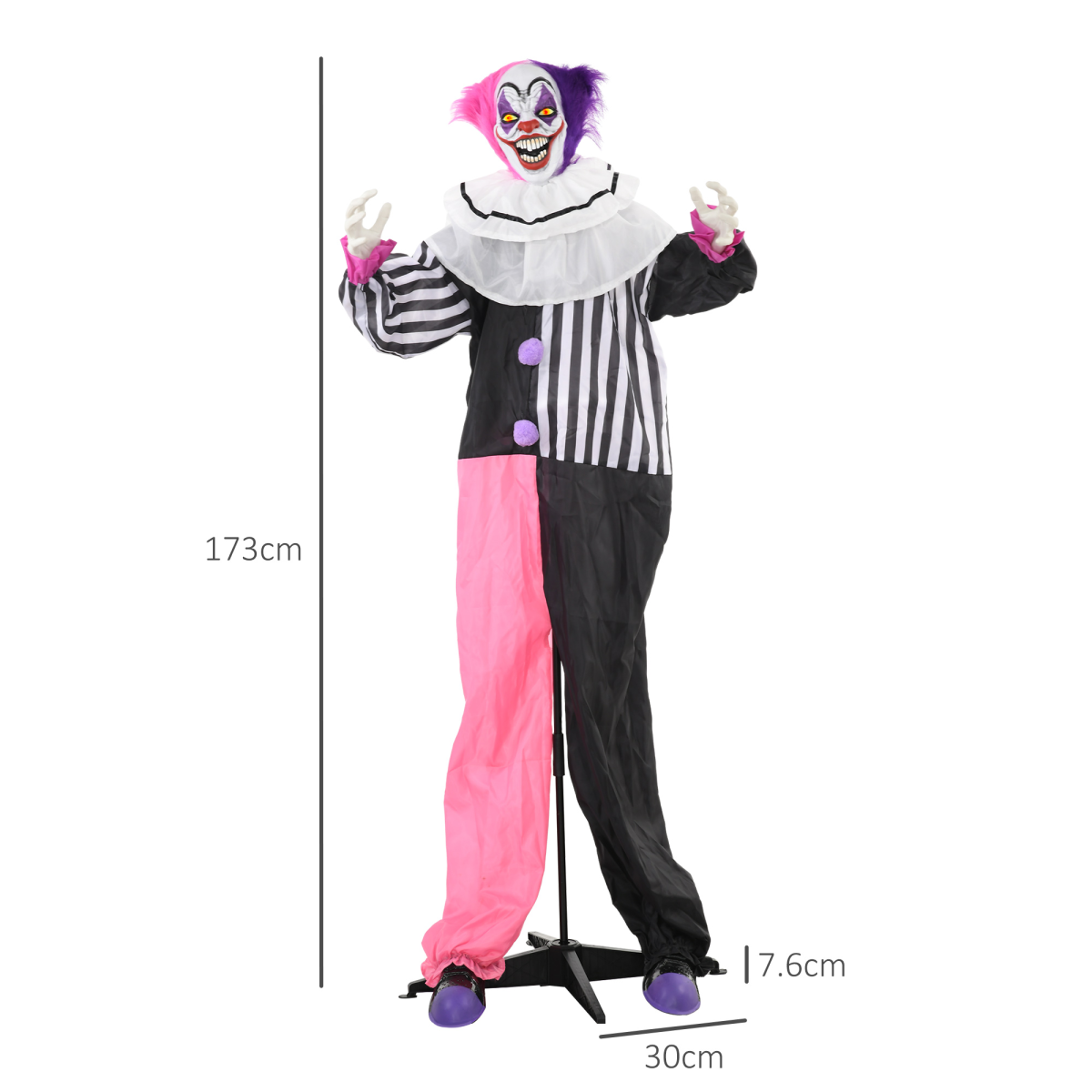 Halloween Clown Animatronic with Light-Up Eyes Halloween Clown Animatronic with Light-Up Eyes - Image 5