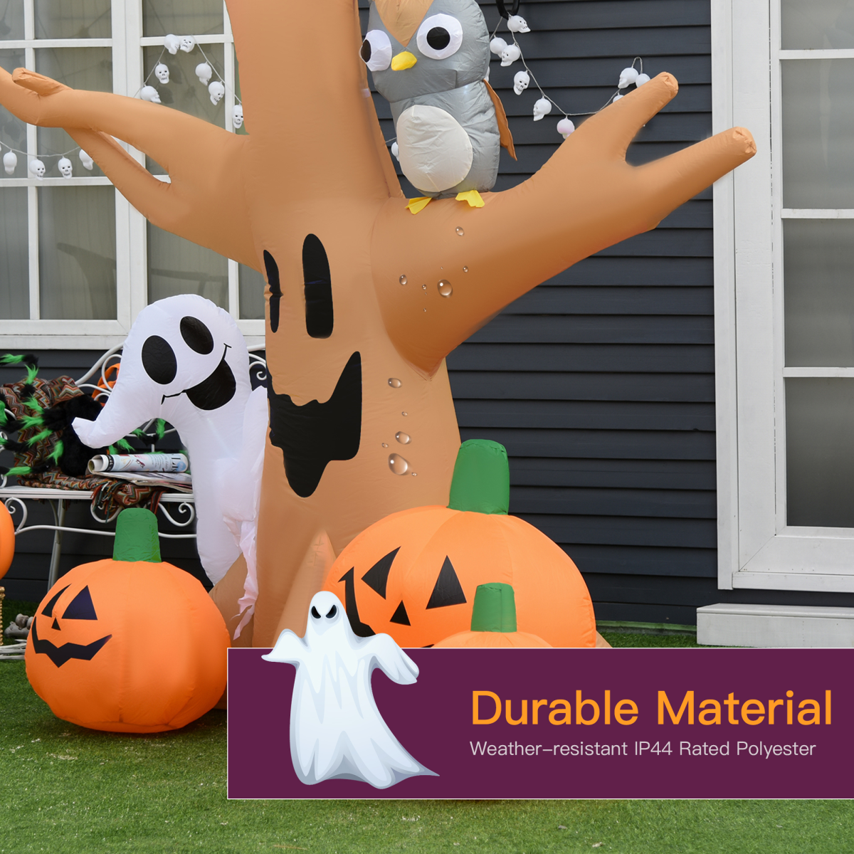2.4m LED Halloween Inflatable Tree with Ghost, Pumpkins & Owl 2.4m LED Halloween Inflatable Tree with Ghost, Pumpkins & Owl - Image 5