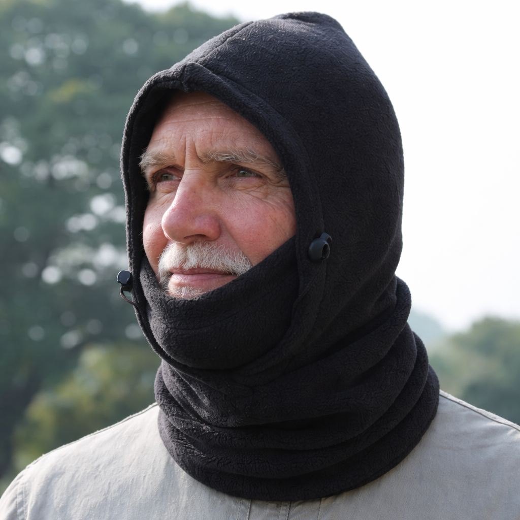 Fleece 6 in 1 Hood Black Fleece 6 in 1 Hood Black - Image 2