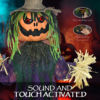 Pumpkin Scarecrow Halloween Animatronic with Red Eyes - Image 6