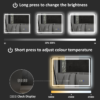 HOMCOM 600 x 800 mm Bathroom Mirror with Bluetooth Clock Lights Demister Pad - Image 7