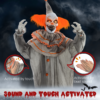 Orange Clown Halloween Animatronic – Light-Up Eyes - Image 6