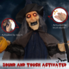 Witch with Broom Halloween Animatronic – Light-Up Eyes - Image 6