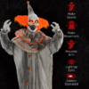 Orange Clown Halloween Animatronic – Light-Up Eyes - Image 7