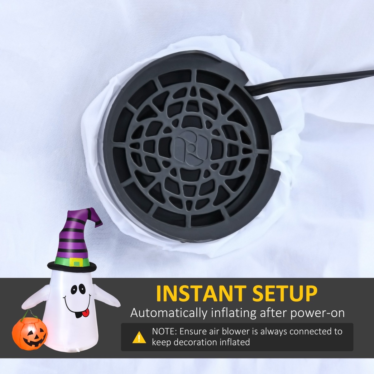 1.2m LED Halloween Inflatable Witch Ghost & Pumpkin Lantern 1.2m LED Halloween Inflatable Witch Ghost & Pumpkin Lantern - Image 8