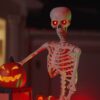 vidaXL Halloween Skeleton White 155 x 38.5 cm Polypropylene - Image 3