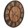 vidaXL Vintage Wall Clock with Quartz Movement Wood and Metal 60cm XXL - Image 3