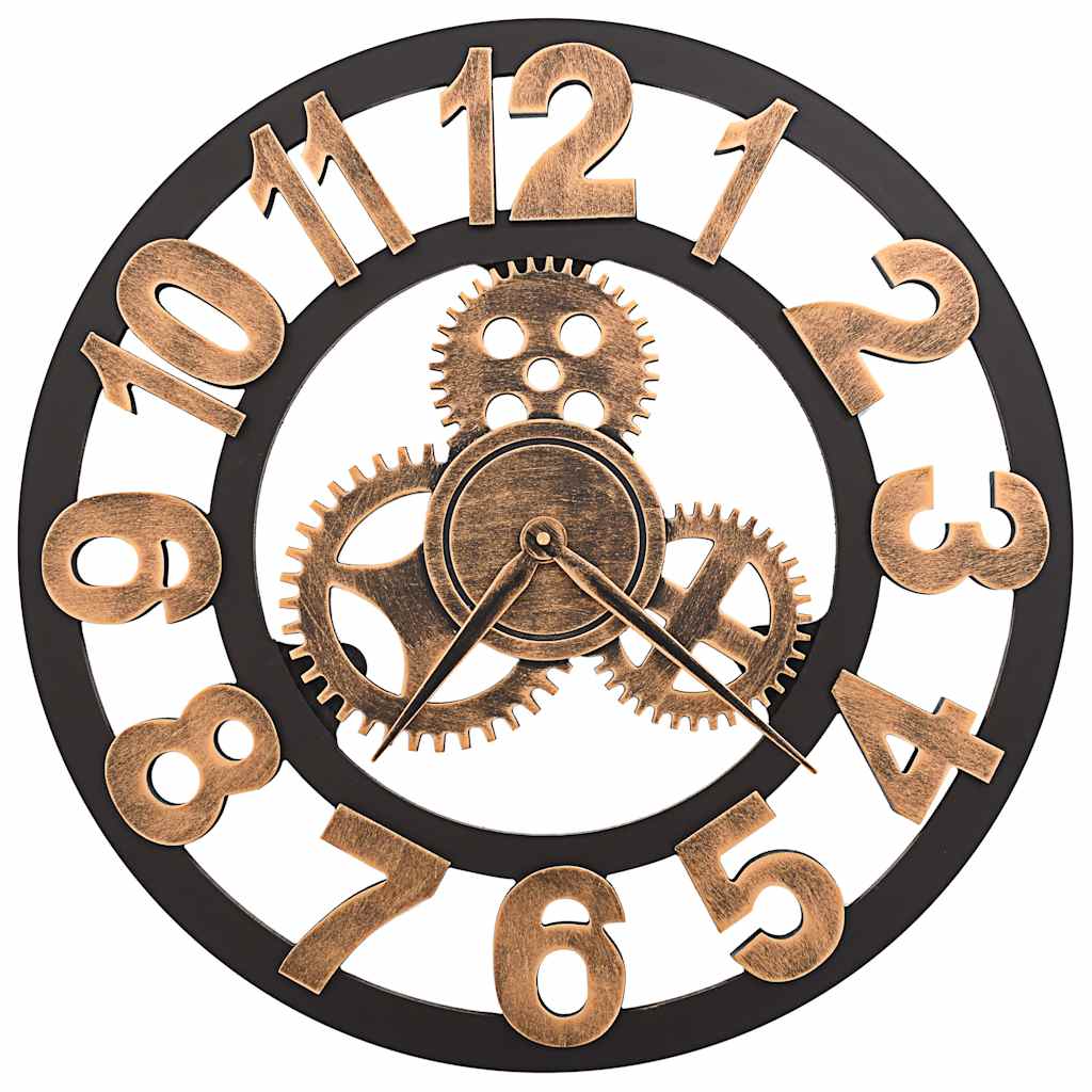 vidaXL Wall Clock Metal 58 cm Golden and Black vidaXL Wall Clock Metal 58 cm Golden and Black - Image 2