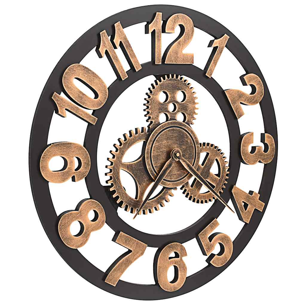 vidaXL Wall Clock Metal 58 cm Golden and Black vidaXL Wall Clock Metal 58 cm Golden and Black - Image 3
