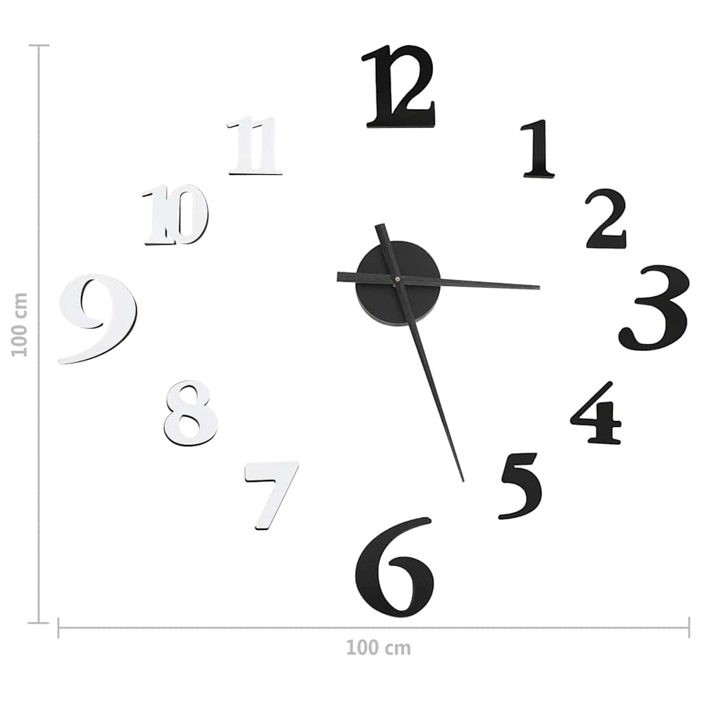 vidaXL 3D Wall Clock Modern Design Black and White 100 cm XXL vidaXL 3D Wall Clock Modern Design Black and White 100 cm XXL - Image 5