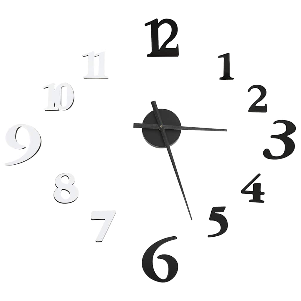 vidaXL 3D Wall Clock Modern Design Black and White 100 cm XXL vidaXL 3D Wall Clock Modern Design Black and White 100 cm XXL - Image 2