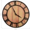 vidaXL Wall Clock 39 cm Brown and Black MDF and Iron vidaXL Wall Clock 39 cm Brown and Black MDF and Iron - Image 5