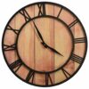 vidaXL Wall Clock 39 cm Brown and Black MDF and Iron vidaXL Wall Clock 39 cm Brown and Black MDF and Iron - Image 2