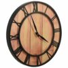 vidaXL Wall Clock 39 cm Brown and Black MDF and Iron vidaXL Wall Clock 39 cm Brown and Black MDF and Iron - Image 3
