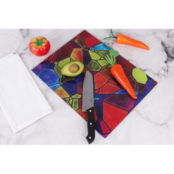 Alternative view of Multi-Colour Glass Cutting Board – Colourful Kitchen Chopping Board