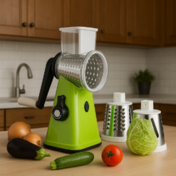 Tabletop Hand-Crank Cutter & Slicer – Manual Food Prep Kitchen Tool