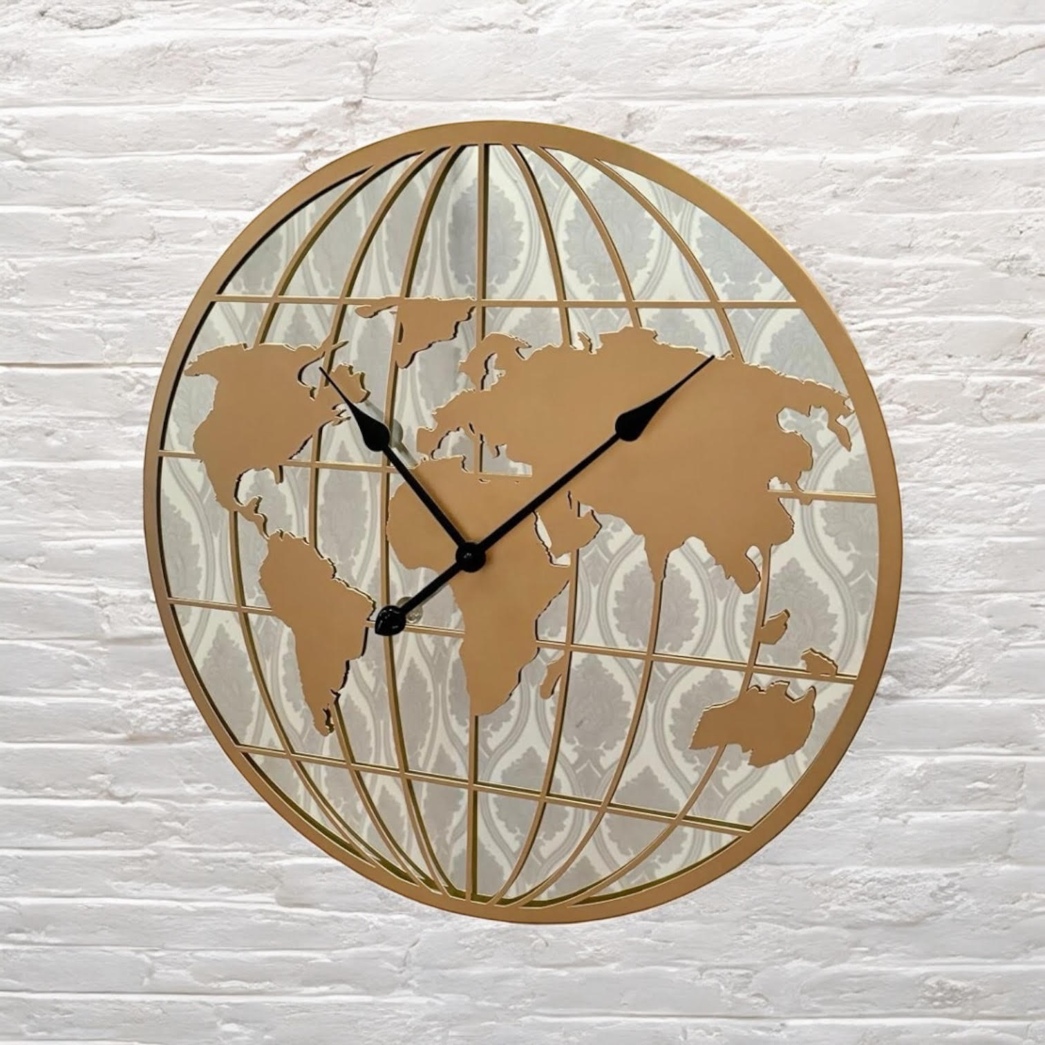 AcaciaHome Elegant and Modern Mirror Gold Globe 60cm Wall Clock – Quartz Wall Clock with Battery-Operated Silent Movement, Perfect for Home, Office, Living Room, Foyer, or Dining Room Décor AcaciaHome Elegant and Modern Mirror Gold Globe 60cm Wall Clock – Quartz Wall Clock with Battery-Operated Silent Movement, Perfect for Home, Office, Living Room, Foyer, or Dining Room Décor