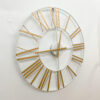 Stylish and Durable Large Skeleton Metal Roman Wall Clock - Open Round Face Design with Big Numerals, Elegant Decorative Wall Art Watch for Home or Office (White, 60cm)