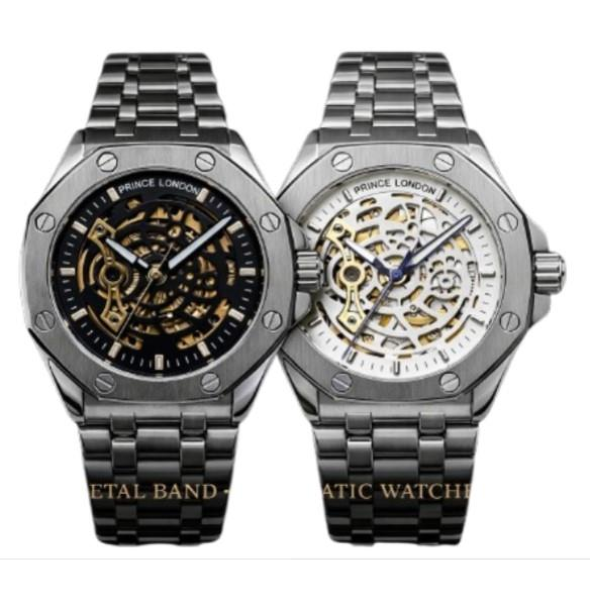 Mens Automatic Metal Hollow mechanical Dial Analogue Metal Bracelet Watch NY London Mens Automatic Metal Hollow mechanical Dial Analogue Metal Bracelet Watch NY London