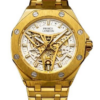 NYL Mens Automatic Metal Hollow Mechanical Octagon Screw Decoration Dial Analogue Gold/White Metal Bracelet Watch NY London NYL Mens Automatic Metal Hollow Mechanical Octagon Screw Decoration Dial Analogue Gold/White Metal Bracelet Watch NY London