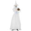 6ft Halloween White Witch Prop with Light-Up Eyes & Pumpkin