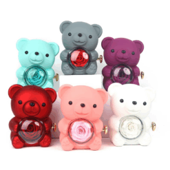 Alternative view of Teddy Bear Gift Box with Necklace Rotate Rose Jewellery Box Novelty Gift
