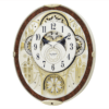 Magic Motion Gala Musical Wall Clock with Crystal Pendulum – Wood Effect and Gold Detail