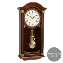 Rhythm Wooden Pendulum Wall Clock – Westminster Chime & 16 Melodies